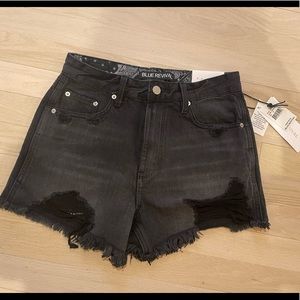 Blue revival black high waisted shorts NWT